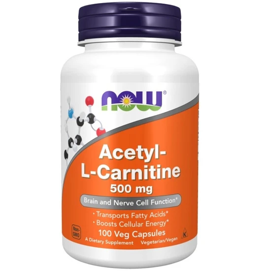 NOW Foods Acetyl-L-Carnitine 500mg Capsules 100 Capsules