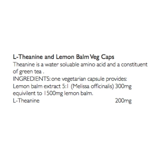 Viridian L-Theanine & Lemon Balm Veg Capsules 30 Capsules