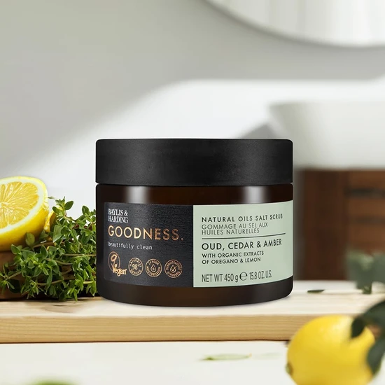 Baylis & Harding Goodness Oud Natural Oil Salt Scrub 450g