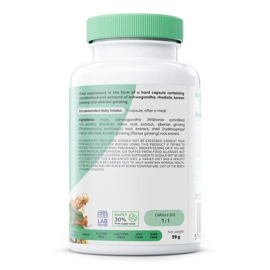 Osavi Ashwagandha + Rhodiola & Ginseng Capsules 120 Capsules