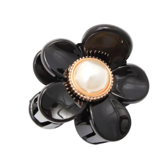 Molly And Rose Flower Shaped Pearl Hair Clamps assorted