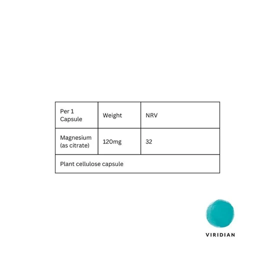Viridian Magnesium Citrate Veg Caps 60 Capsules