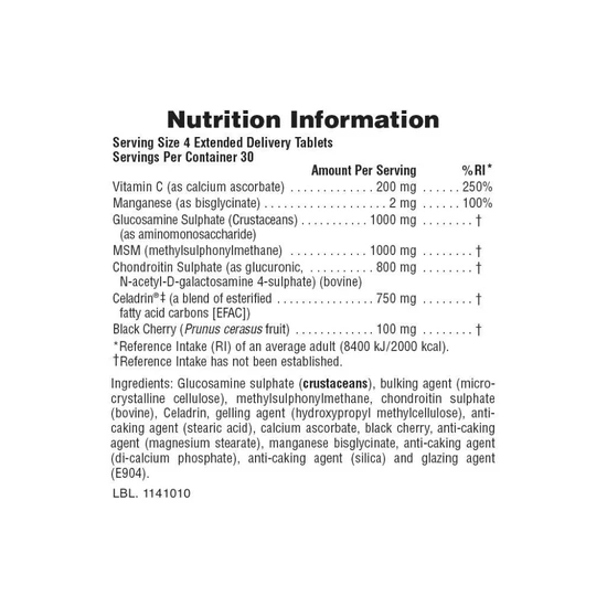 Nature's Plus Triple Strength Ultra Joint Glucosamine/Chondroitin/MSM With Celadrin 120 Tablets
