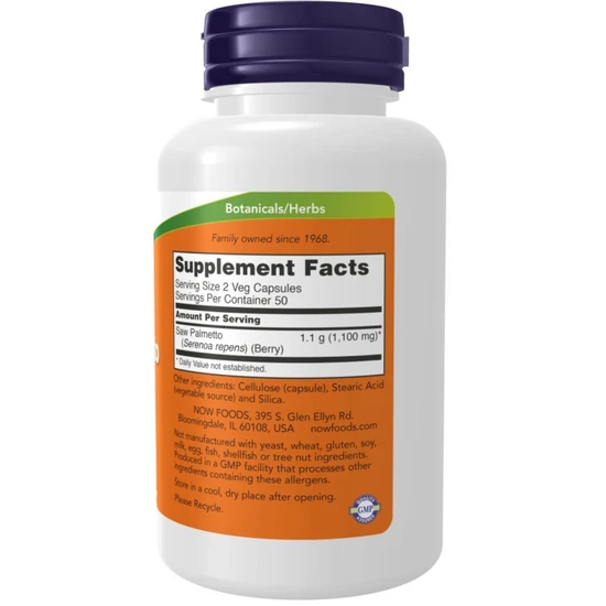 NOW Foods Saw Palmetto Berries 550mg - 100 vcaps