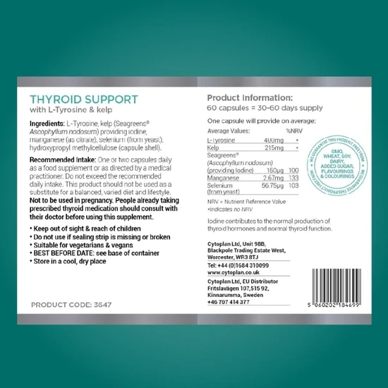 Cytoplan Thyroid Support Capsules 60 Capsules