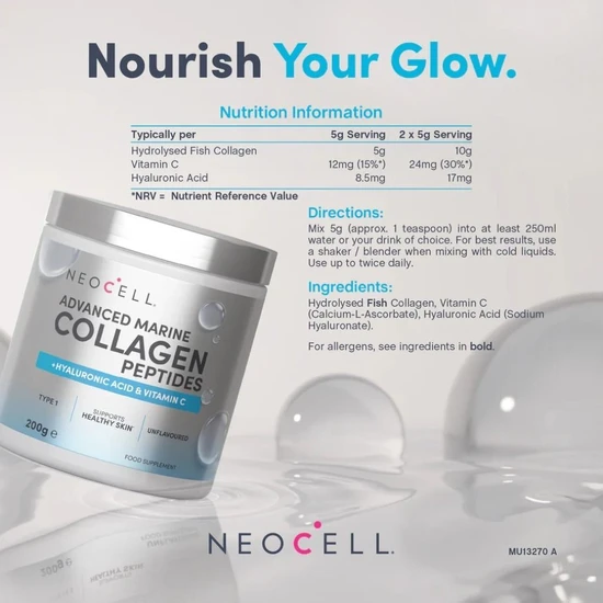 NeoCell Advanced Marine Collagen Peptides Unflavoured 200g