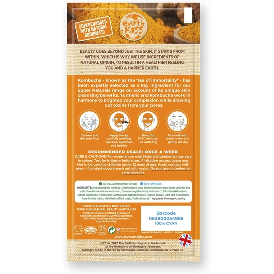 Earth Kiss Super Naturals Detoxifying Kombucha & Turmeric Clay Mask 10g