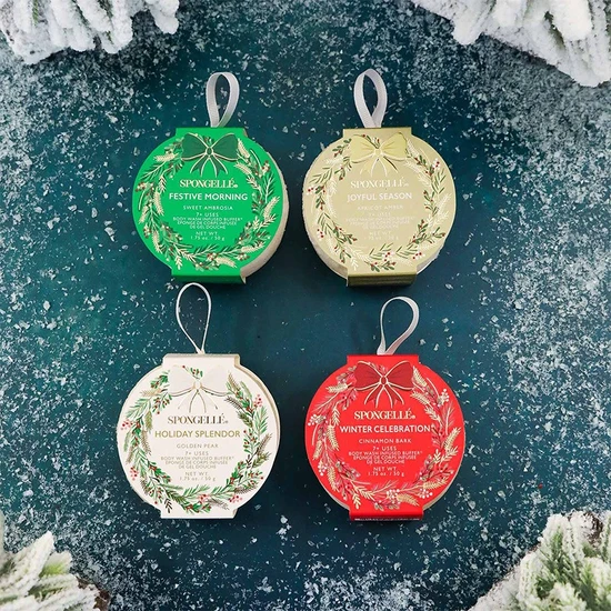 Spongelle Home & Hearth Body Infused Buffers Gift Set Golden Pear & Cinnamon Bark