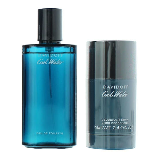 Davidoff Cool Water Eau De Toilette 75ml + Deodorant Stick 70g Gift Set 75ml