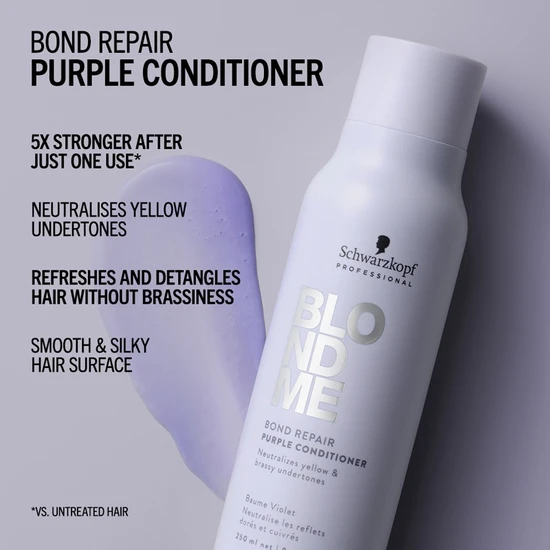 Schwarzkopf BlondMe Bond Repair Purple Neutralising Conditioner 250ml