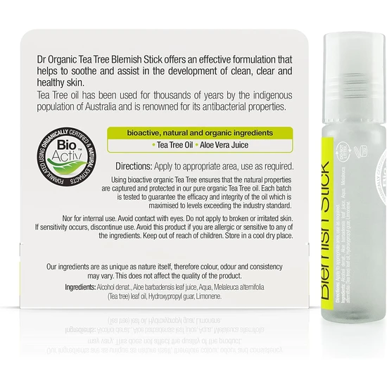 Dr. Organic Bioactive Skin Care Organic Tea Tree Blemish Stick 8ml