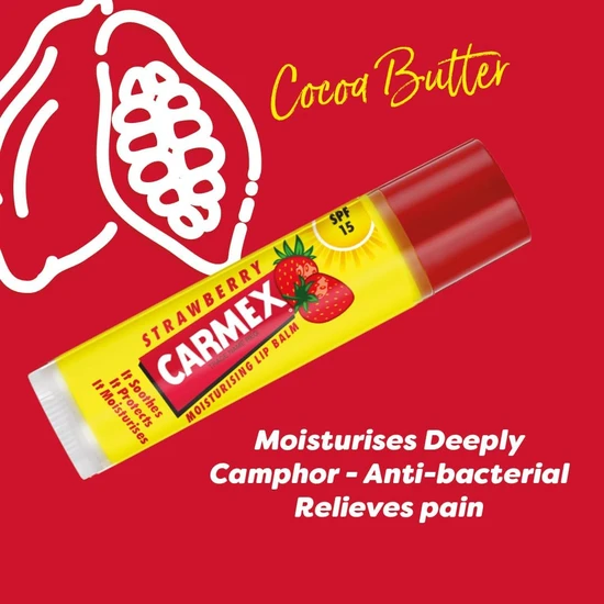 Carmex Strawberry Click Stick Lip Balm SPF 15