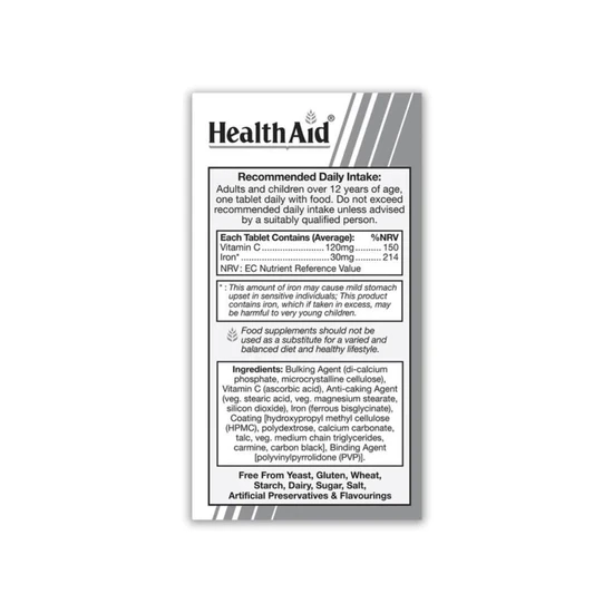 Health Aid Iron Bisglycinate Tablets 30 Tablets
