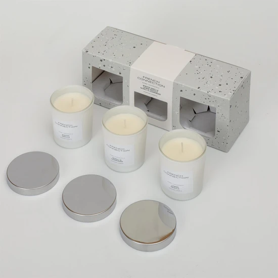 French Connection White Collection Trio Of Candles Gift Set 64G