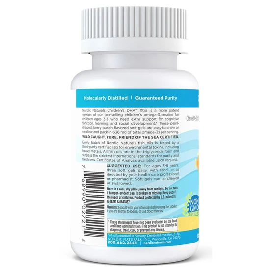 Nordic Naturals Children's DHA Xtra 636mg Berry Punch Mini Softgels 90