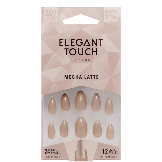 Elegant Touch Mocha Latte Nail With Glue 24 Nails