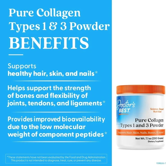 Doctor's Best Pure Collagen Types 1 & 3 Powder 200g