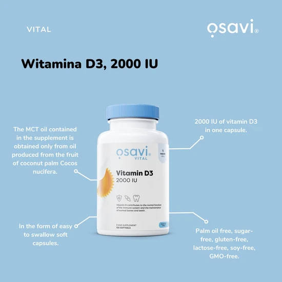 Osavi Vitamin D3 2000iu Softgels 60 Softgels
