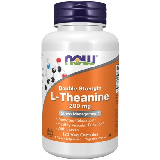 NOW Foods Double Strength L-Theanine 200mg Capsules 120 Capsules