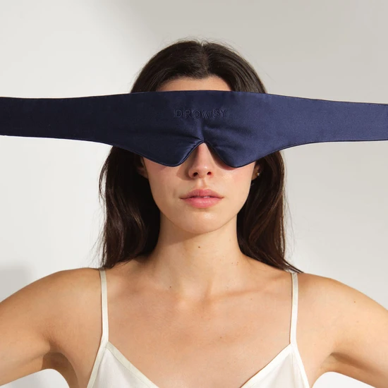 Drowsy Featherweight Silk Sleep Mask Midnight Blue