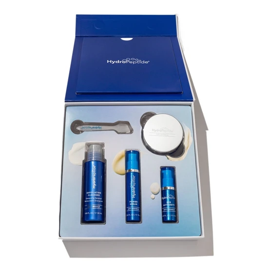 HydroPeptide Age Defying Essentials Kit Exfoliating Cleanser + Power Serum + Eye Authority + Power Lift