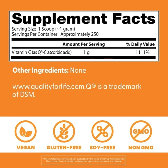 Doctor's Best Pure Vitamin C Powder With Quali-C 250g