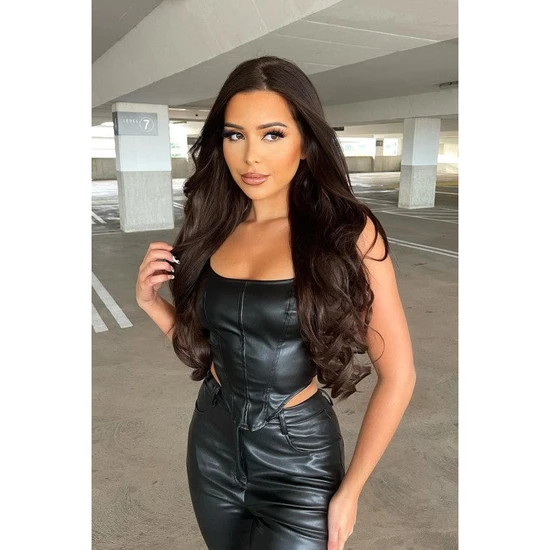 LullaBellz Super Thick 22\" Curly Clip In Hair Extensions 5 Piece