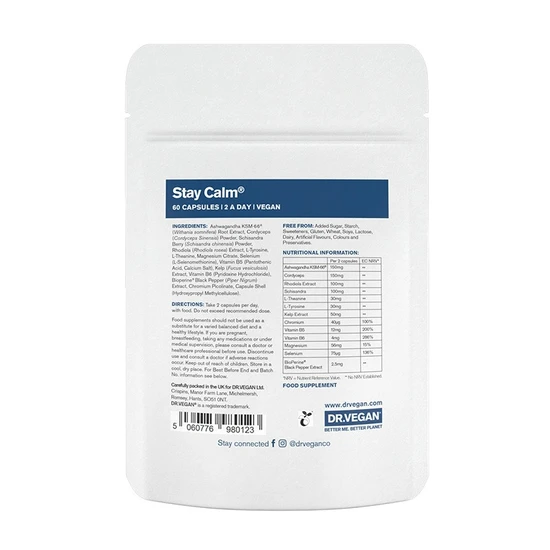 Dr Vegan Stay Calm Manage Stress & Anxiety Capsules 60 Capsules