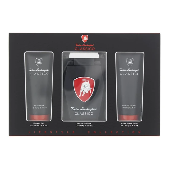 Lamborghini Classico Gift Set 125ml Eau De Toilette + 100ml Aftershave Balm + 100ml Shower Gel