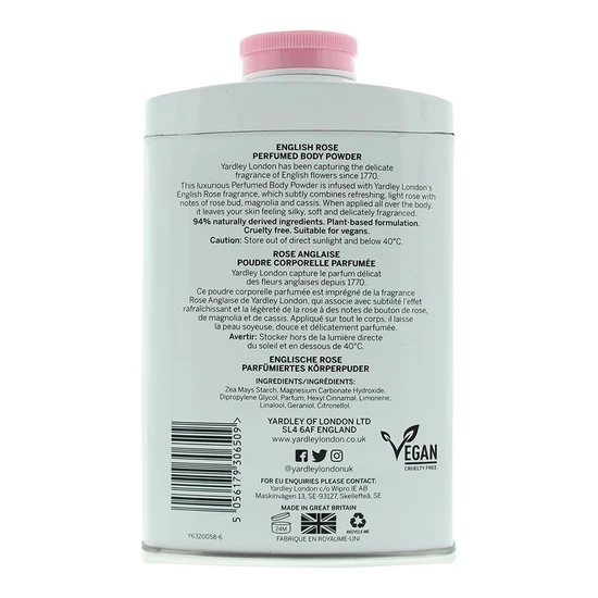 Yardley English Rose Perfumed Body Powder 200G