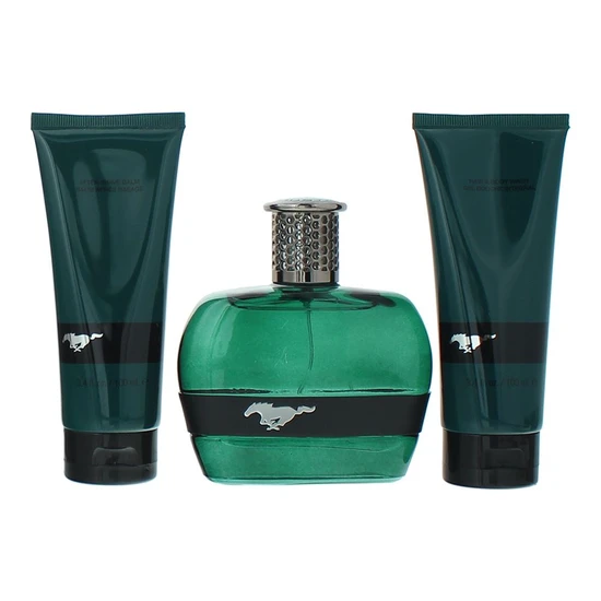 Mustang Green Gift Set 100ml Eau De Toilette + 100ml Aftershave Balm + 100ml Body Wash