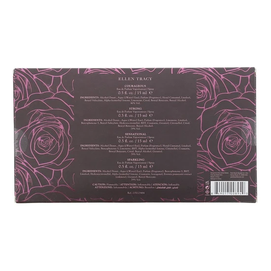 Ellen Tracy Eau De Parfum Gift Set Strong, Courageous, Sensational, Sparkling 15ml x 4