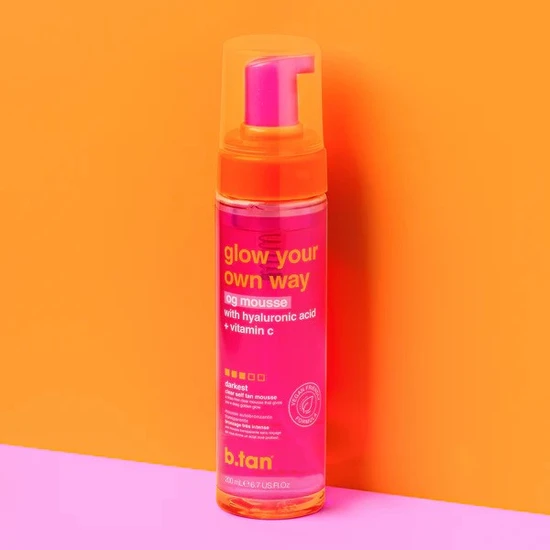 B Tan Glow Your Own Way Darkest Clear Self Tan Mousse 200ml