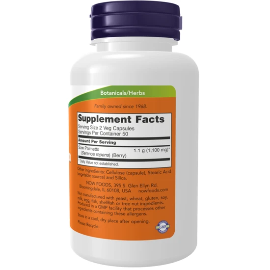 NOW Foods Saw Palmetto Berries 550mg Capsules 250 Capsules