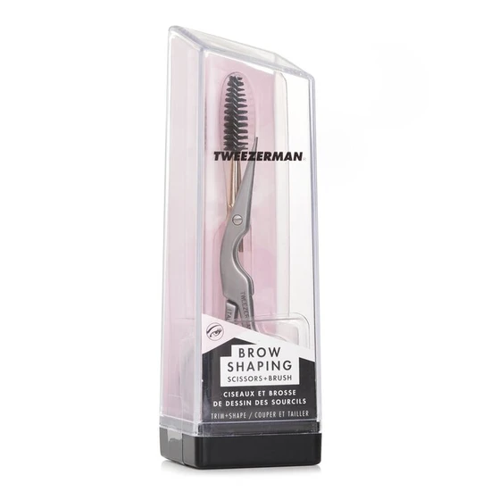 Tweezerman Stainless Steel Brow Shaping Scissors & Brush 2pcs