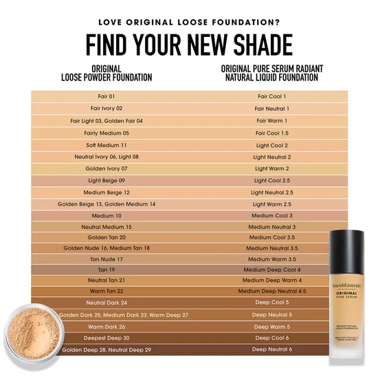 bareMinerals Original Pure Serum Liquid Foundation Deep Netural 6