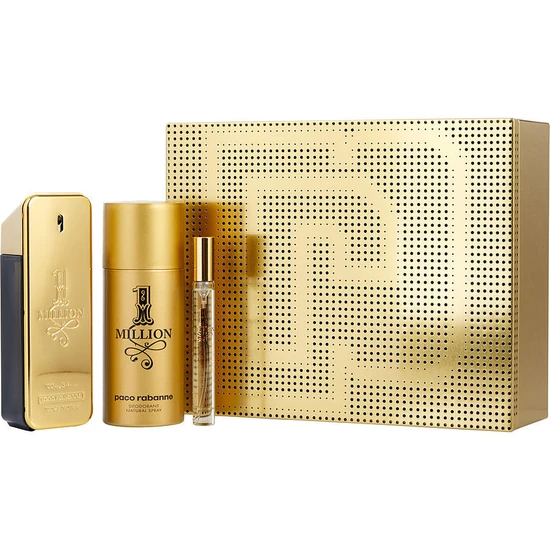 Paco Rabanne 1 Million Gift Set 100ml Eau De Toilette + 150ml Deodorant Spray + 10ml Eau De Toilette