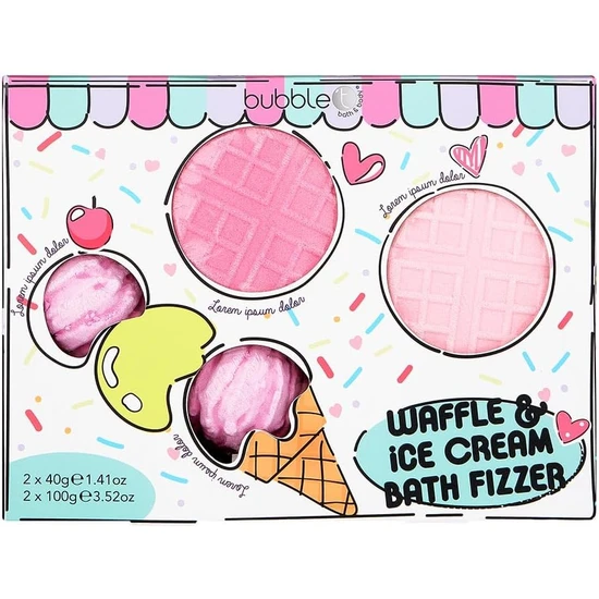 Bubble T Waffle & Ice Cream Cartoon Bath Fizzer