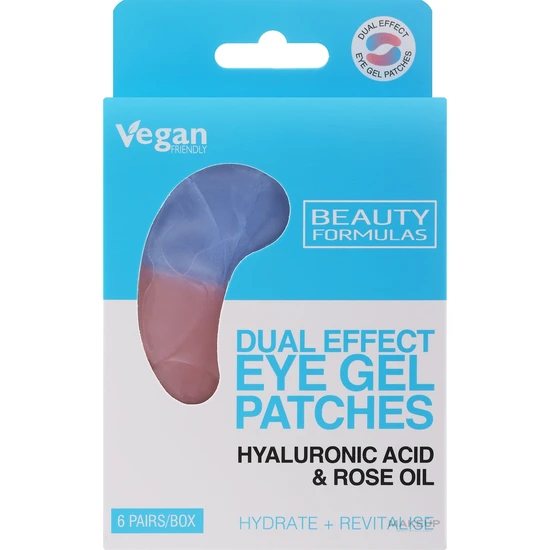 Beauty Formulas Dual Effect Eye Gel Patches With Hyaluronic Acid & Rose Oil 6 Pairs