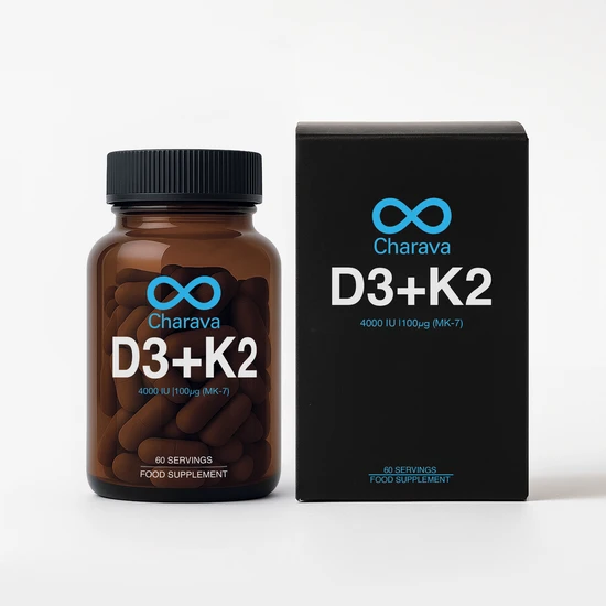 Charava UK Vitamin D3 4000IU + K2 MK-7 60 Days