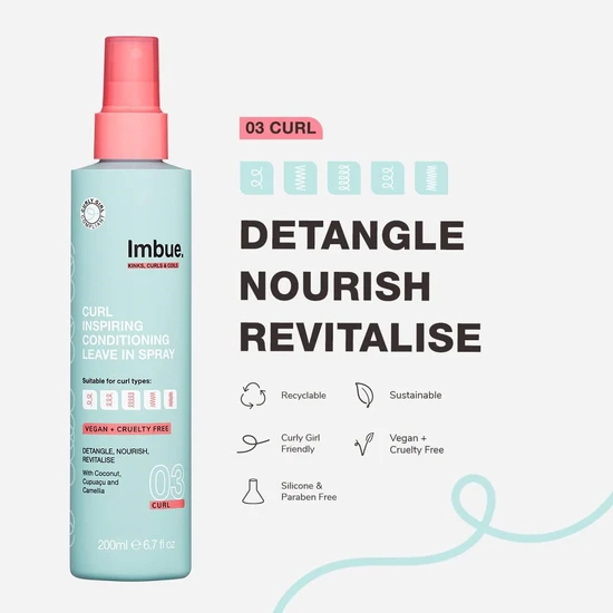 Imbue Curl Inspiring Conditioning Leave-In Spray Vegan & Curly Girl 200ml