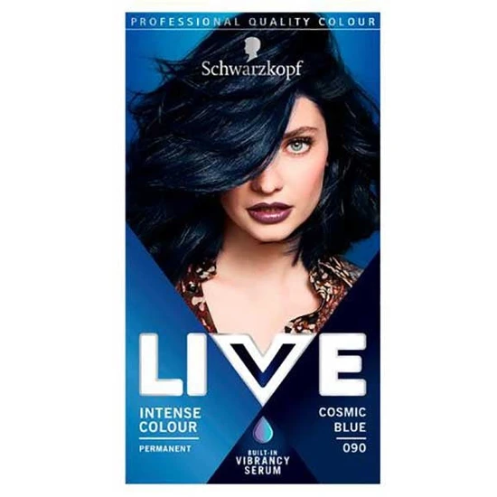 Schwarzkopf Live Intense Colour Permanent Hair Dye, 090 Cosmic Blue With Serum