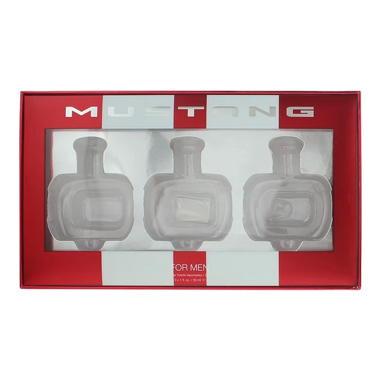 Mustang Gift Set 30ml Red Eau De Toilette + 30ml White Eau De Toilette + 30ml Blue Eau De Toilette