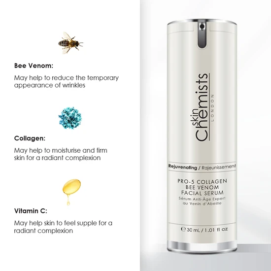 skinChemists Anti-Ageing Pro-5 Collagen Bee Venom Facial Serum 30ml