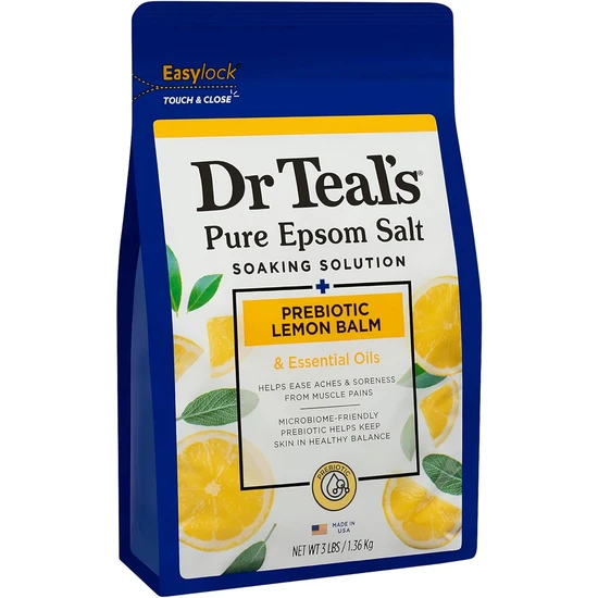 Dr Teal's Epsom Salt Soaking Solution Prebiotic Lemon Balm 1.36kg
