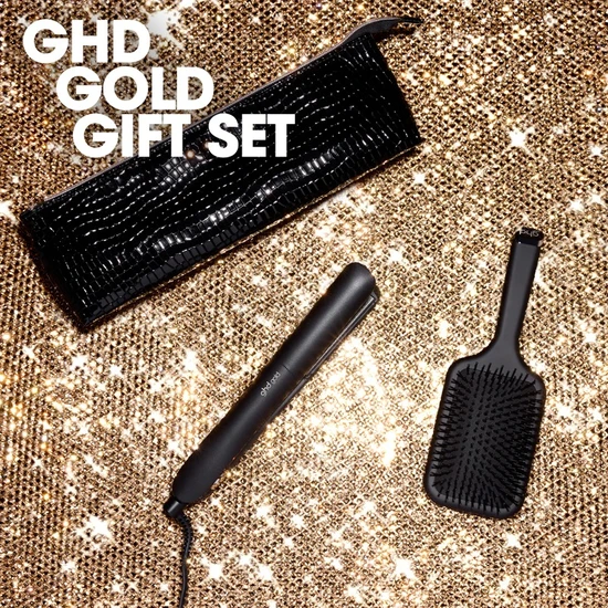 ghd Gold Hair Straightener Christmas Gift Set Black