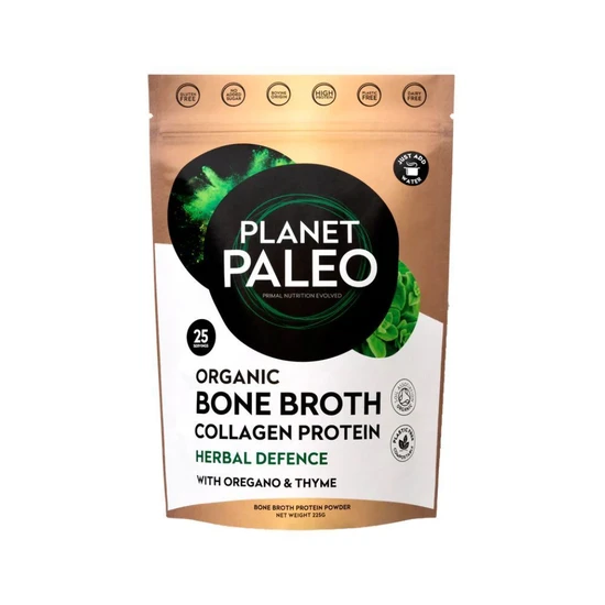 Planet Paleo Organic Bone Broth Collagen Protein Herbal Defence 225g