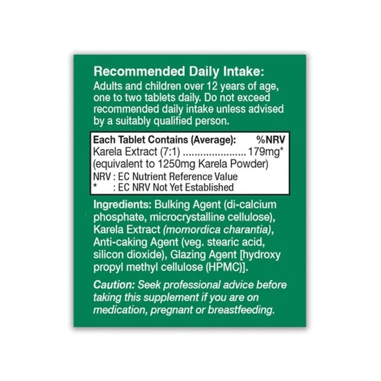 Health Aid Karela Extract 1250mg 60 Tablets