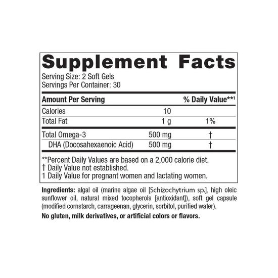 Nordic Naturals Prenatal DHA Vegan 500mg - 60 softgels