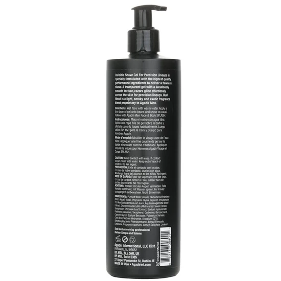 Agadir Argan Oil Men Invisible Shave Gel Oud Wood 473ml